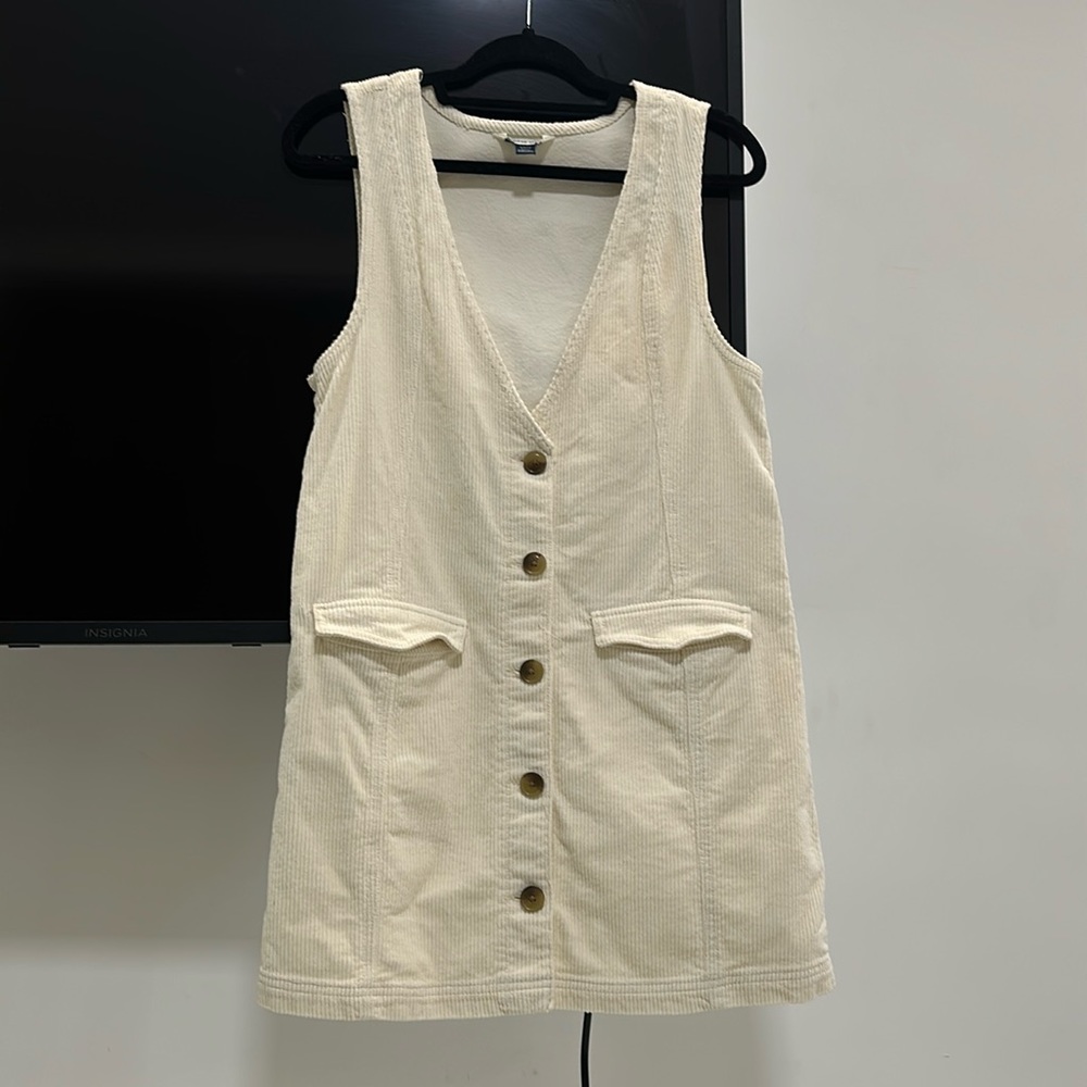Beige denim dress